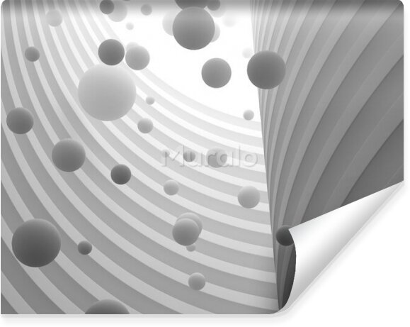 Fototapeta Abstrakcyjne białe kule w tunelu 3D