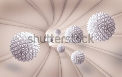 Fototapeta Abstrakcyjne kule 3D w tunelu