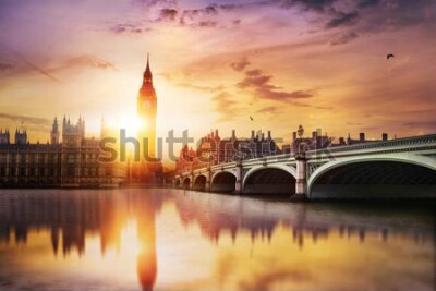 Fototapeta Big Ben o zachodzie słońca