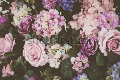 Fototapeta Bukiet kolorowych pięknych kwiatów