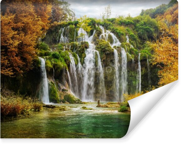 Fototapeta Chorwacki wodospad jesienią
