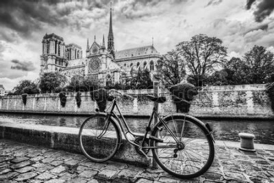 Fototapeta Czarno-biała Katedra Notre-Dame