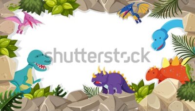 Fototapeta Dinozaury na skałach