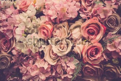 Fototapeta Kolorowe Kwiaty w Stylu Retro
