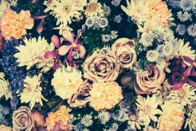 Fototapeta Kolorowe kwiaty w stylu vintage