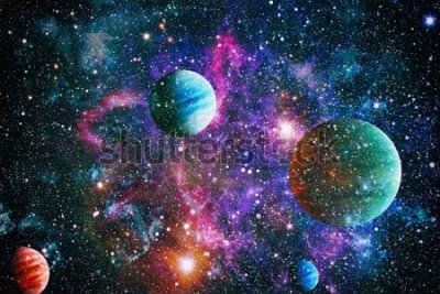Fototapeta Kolorowe planety na tle gwiazd