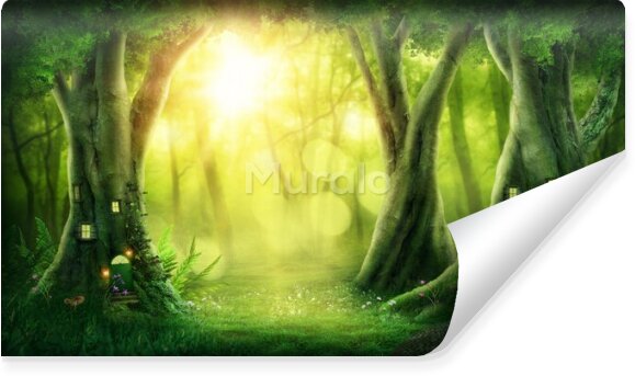 Fototapeta Magiczny las drzewa pejzaż 3d