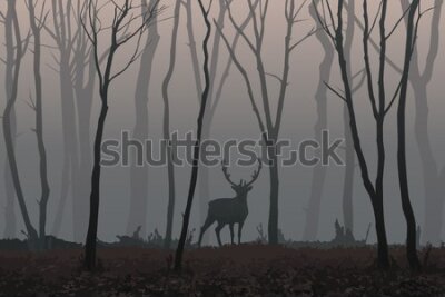 Fototapeta Malowany jeleń w lesie