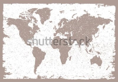 Fototapeta Mapa świata malowana na murze