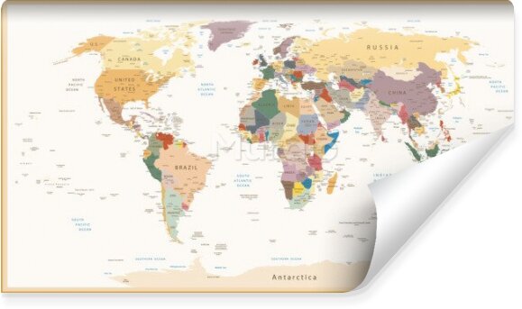 Fototapeta Mapa świata na białym tle