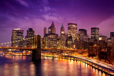 Nocna panorama Nowego Jorku