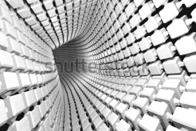 Fototapeta Nowoczesny tunel 3D z bloków