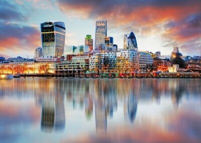 Fototapeta Panorama Londynu widoczna z rzeki