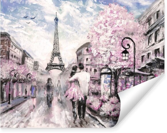 Fototapeta Paryż wieża eiffla malarstwo 3d