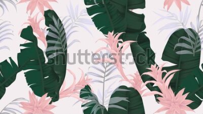 Fototapeta Pastelowe egzotyczne liście