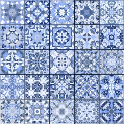 Piękna Niebieska Orientalna Mozaika