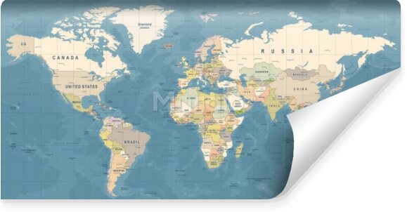Fototapeta Polityczna szkolna mapa świata