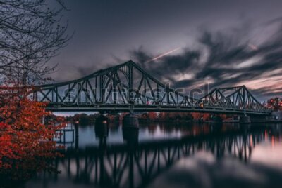 Fototapeta Stalowy most nocą