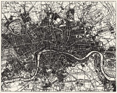Fototapeta Stara Mapa Londynu