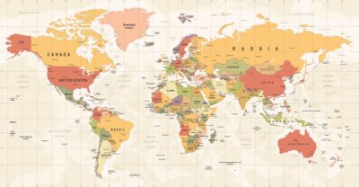 Szczegółowa mapa polityczna świata