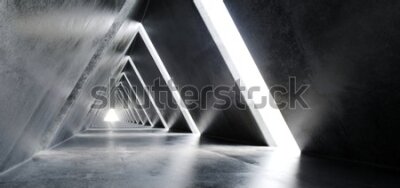 Fototapeta Trójkątny betonowy tunel 3D