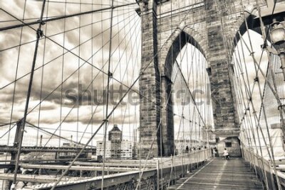 Fototapeta Widok z mostu Brooklińskiego vintage