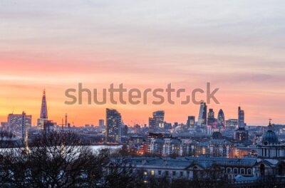 Fototapeta Zachód słońca nad panoramą Londynu