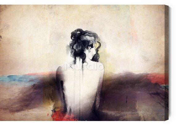 Obraz Abstrakcyjny portret kobiety nad morzem