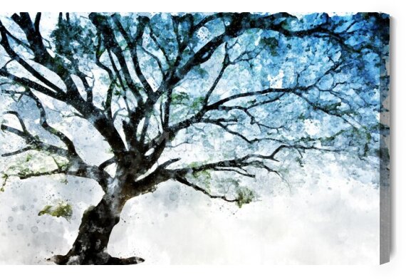 Obraz Błękitne akwarelowe drzewo