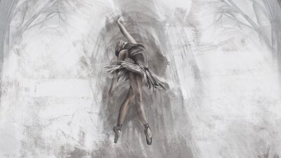 Canvas balet baletnica taniec beton