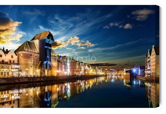 Obraz Do biura miasto gdańsk nocą widok 3d