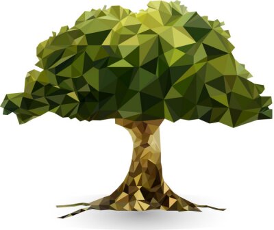 Obraz Geometryczne zielone drzewo