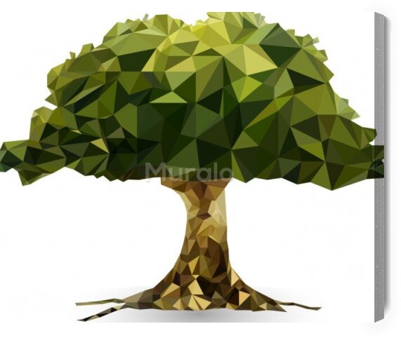 Obraz Geometryczne zielone drzewo