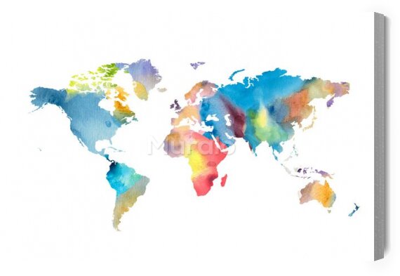 Obraz Malowana mapa świata