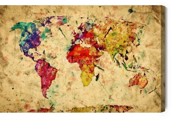 Obraz Malowana mapa świata vintage