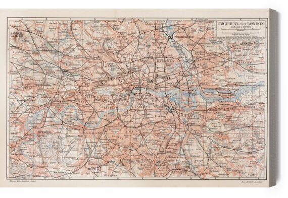 Obraz Mapa Londynu i Okolic