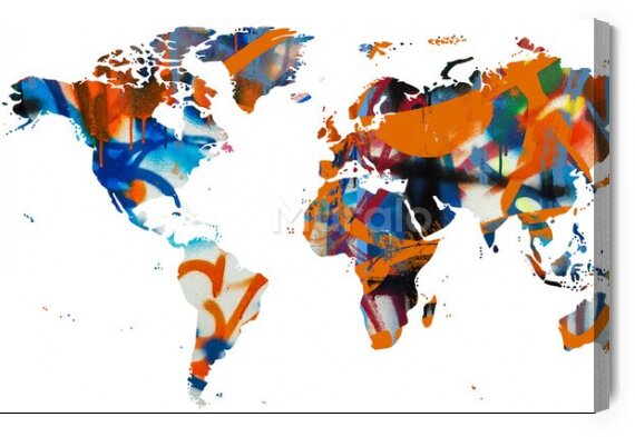 Obraz Mapa Świata - Graffiti