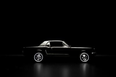 Obraz Na płótnie czarny samochód styl retro