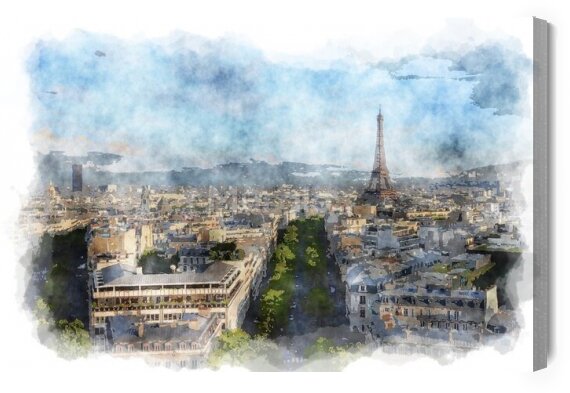 Obraz Panorama Paryża - Akwarela