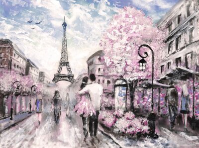 Paryż wieża eiffla malarstwo 3d