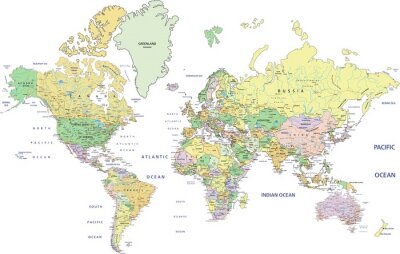 Obraz Polityczna Mapa Świata
