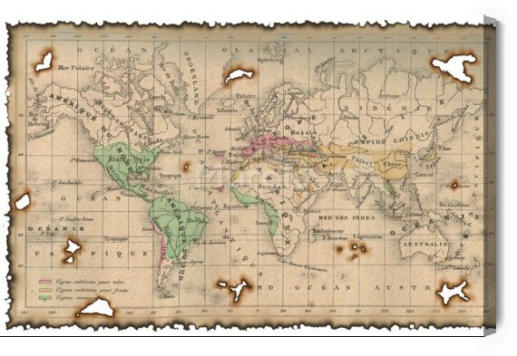 Obraz Przetarta mapa świata vintage