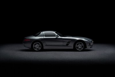 Obraz Sportowe auto na ciemnym tle efekt 3d
