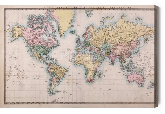 Obraz Stara nowożytna mapa świata