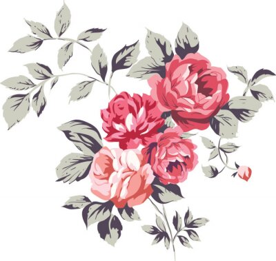 Akwarelowe róże w stylu vintage