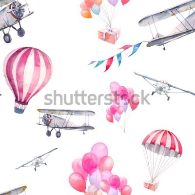 Tapeta Balony i samoloty na niebie