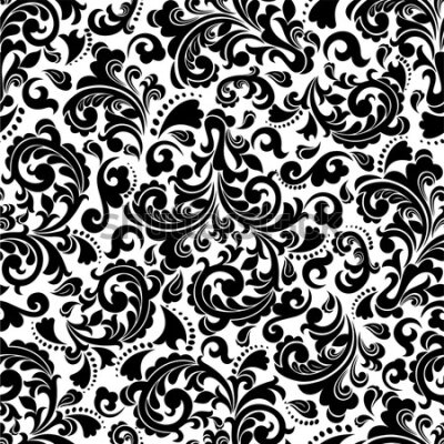 Tapeta Czarno-białe królewskie ornamenty