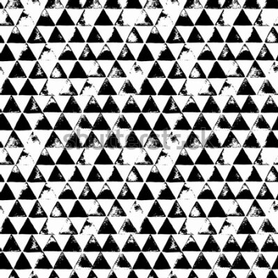 Tapeta Czarno - białe trójkąty
