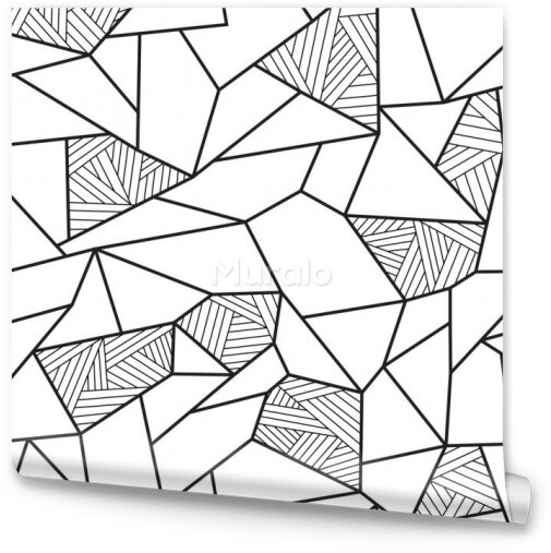 Tapeta Czarno-biały geometryczny wzór
