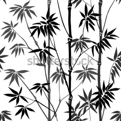 Tapeta Czarno-biały las bambusowy